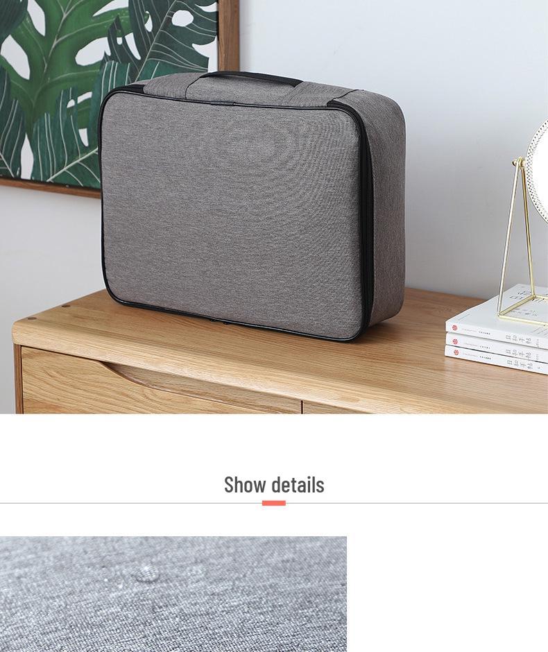 Large Capacity Multifunctional Lockable Document Bag for Family and Passport Storage