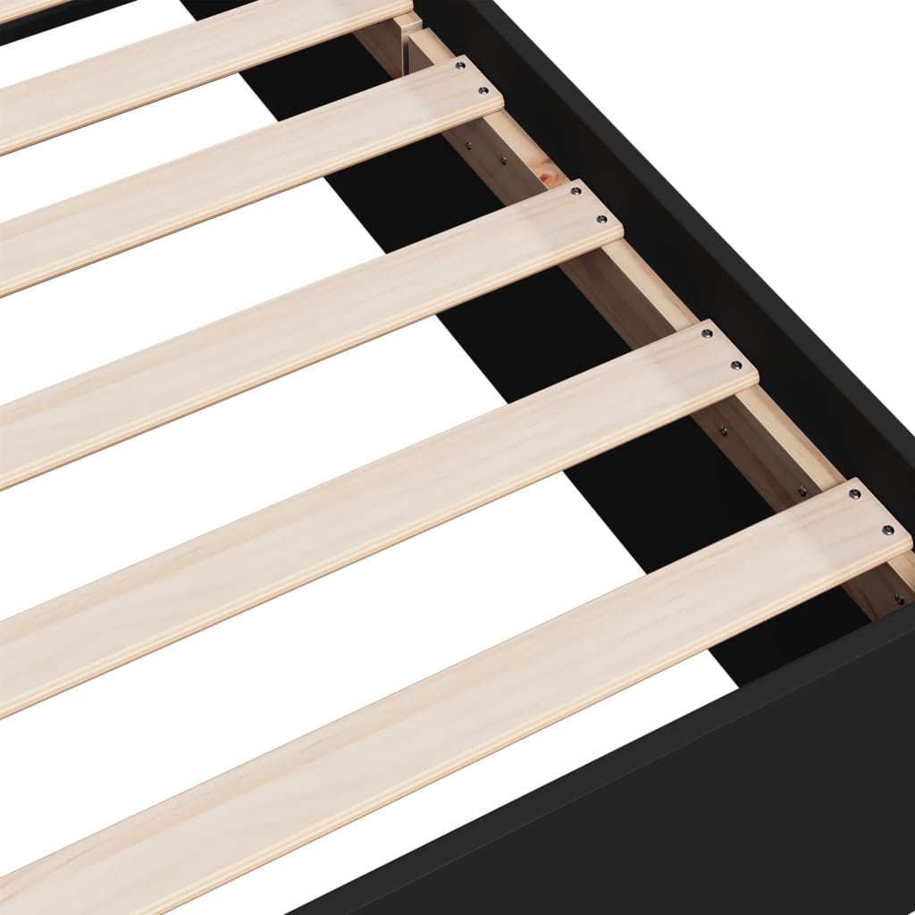 Bed Frame Black 135x190 cm Particleboard