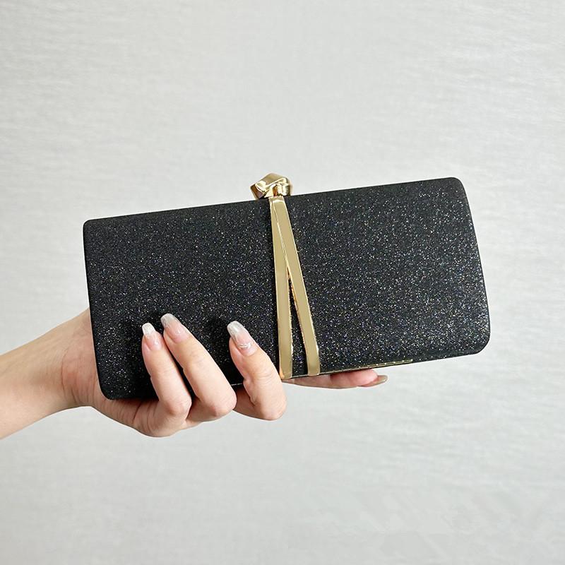 2026 Elegant Fashion Women's Shiny Evening Box Bag Luxury Wedding Party Glitter Dinner Handbag Lady Prom Dress Crossbody Bag