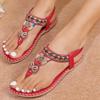Bohemian Sandals Women Thin Soled Thong Sandal with Elastic Straps Comfortable Soft Sole and Cutout Slingback Sandalias