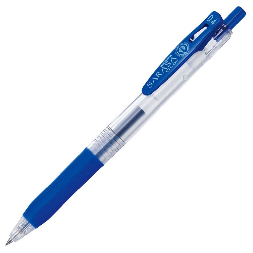 Zebra Sarasa Clip Gel Ballpoint 10 Pen, 0.4mm, Blue, Pens, B-JJS15-BL