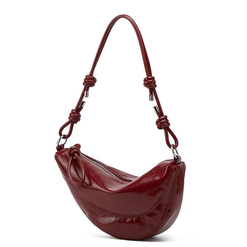 A Niche Design Crescent-shaped Single-shoulder Bag, A Casual and Versatile Underarm Bag, and A Soft Leather-like Crossbody Bag