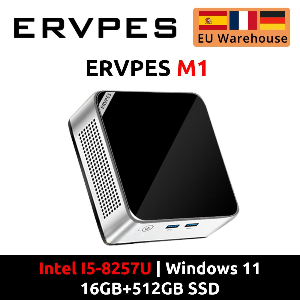 ERVPES M1 NEUER Mini-PC Intel I5-8257U Windows 11 Pro 4-Kern 8-Thread 8GB + 256GB / 16GB + 512GB WiFi 6 Mini-Computer-PC