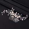 Silver Color Pearl Crystal Hair Combs Tiara For Women Bride Cheap Party Headpiece Wedding Hair Accessories Bridal Hair Jewelry