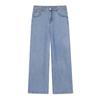 Plus Size Lyocell High-Waisted Wide-Leg Flowy Jeans – Tummy Concealing Floor-Length Women's Pants, Style 66130