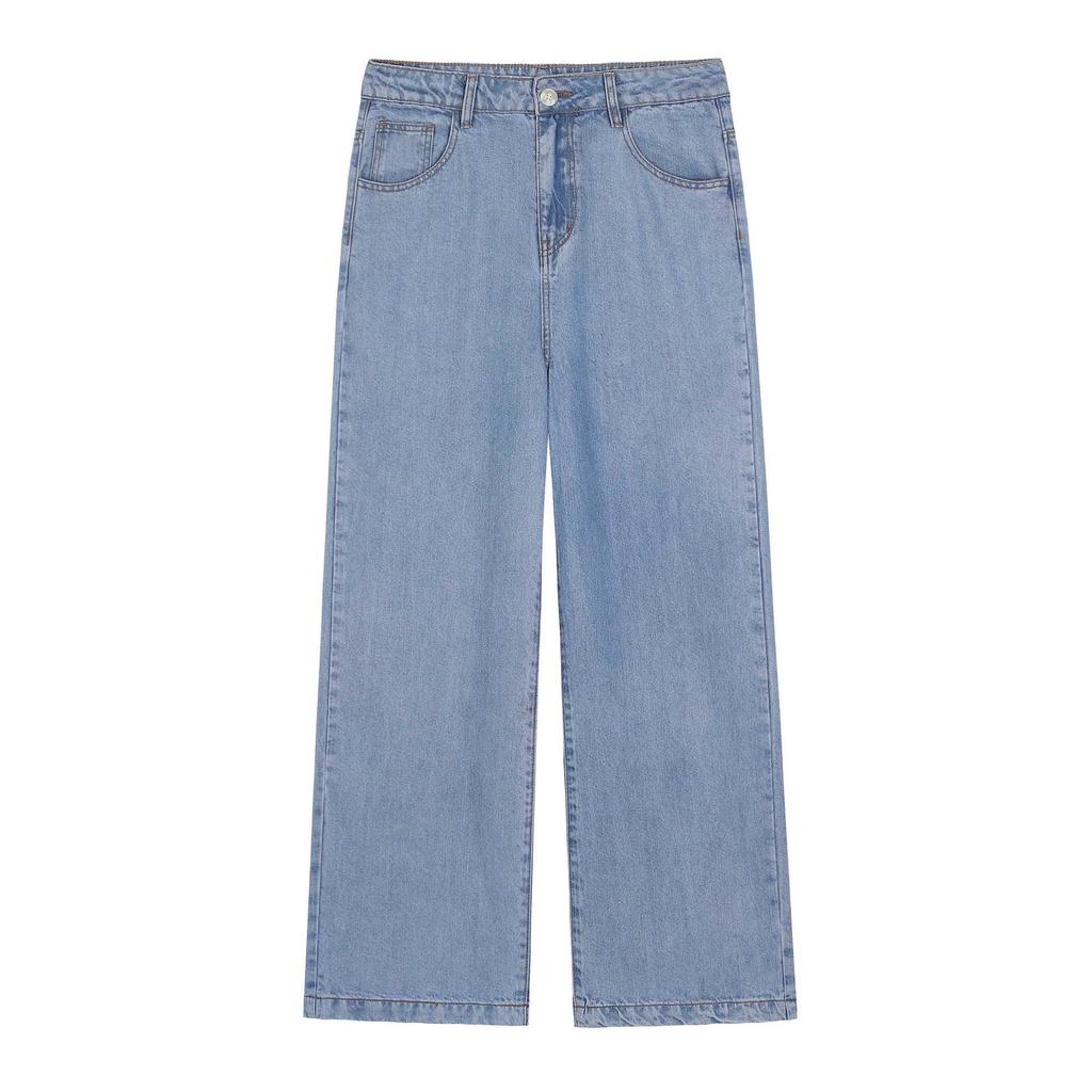 Plus Size Lyocell High-Waisted Wide-Leg Flowy Jeans – Tummy Concealing Floor-Length Women's Pants, Style 66130