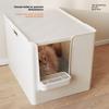 Meoof Concave Cat Litter Box Semi-closed Oversized Giant Deepened Anti-belt Sand Splash Big Also Cat Toilet