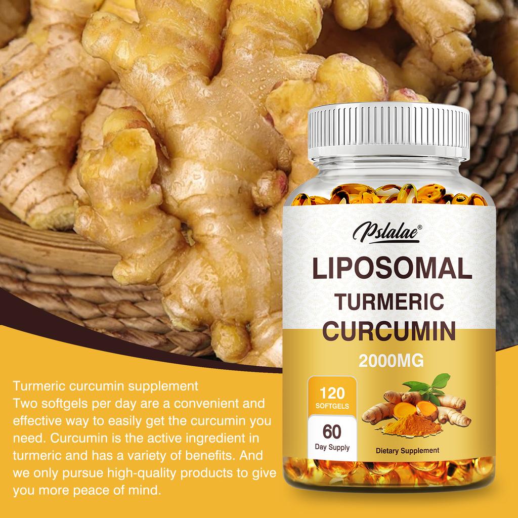 CURCUMA CURCUMINA LIPOSOMIALE, Estratto Massima Forza per la Salute delle Articolazioni e la Digestione, 100% Puro, 2000mg