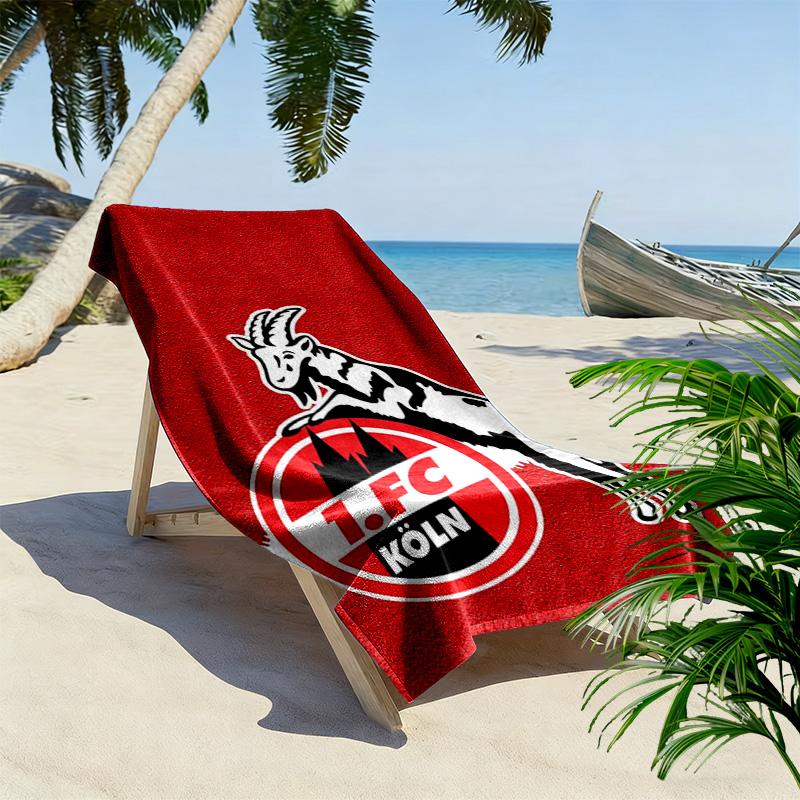 Asciugamano da Spiaggia con Stampa FC KÖLN, Asciugamano Grande Morbido Asciugatura Rapida per Spiaggia Campeggio Nuoto