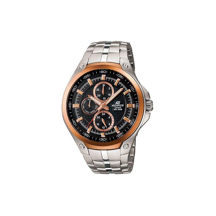

Casio Edifice Series Classic Chronograph Sports Waterproof Quartz Movement Stainless Steel Strap Men watches Black EF-326D-1A Rose Gold Watch Dial