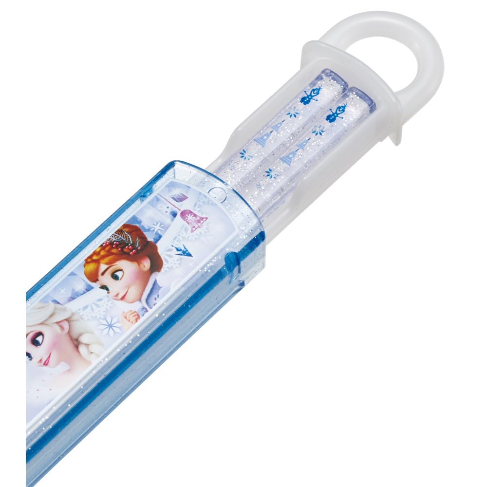 Skater Chopsticks and Chopstick Case Perfect for Sliding Made In Disney Frozen Children's Set, 16.5cm, Lunchboxes, Antibacterial, Easy-Opening Design,