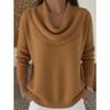 IHUASU Damesmode Casual Effen Kleur Print Herfst Winter Lange Mouw O-Hals Losse Truien