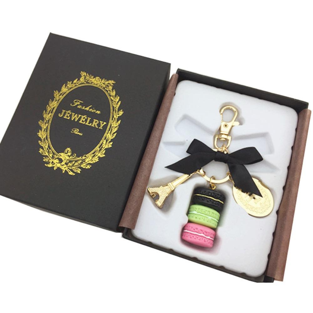 

Zinc Zinc Alloy Bowknot Eiffel Tower Key Chains Bag Charm Macaron Key Ring Macaron Cake Pendant Car Key Ring чёрный