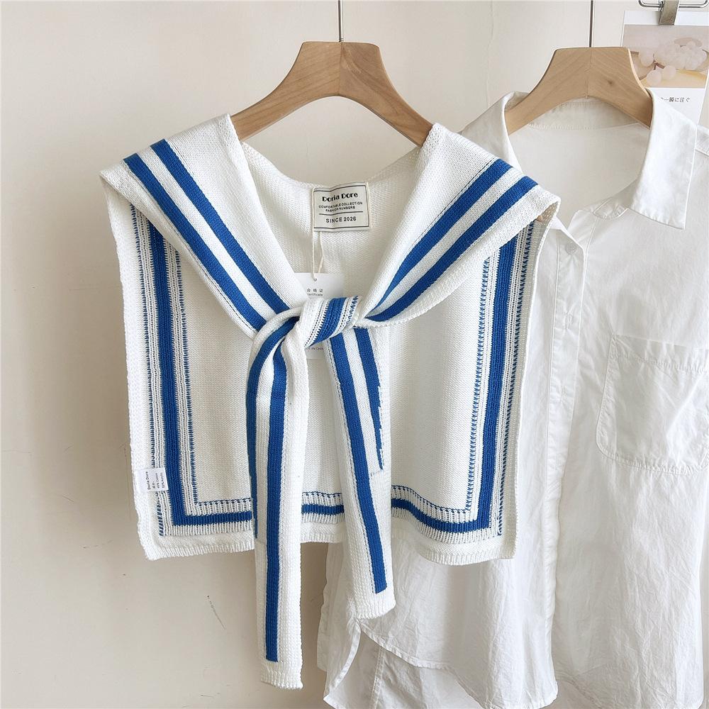 

Новый шарф на плечо шаль женский поддельный воротник защита плеч шарф кондиционируемая комната камзол украшение в паре с узлом защиты шеи 43*103cm