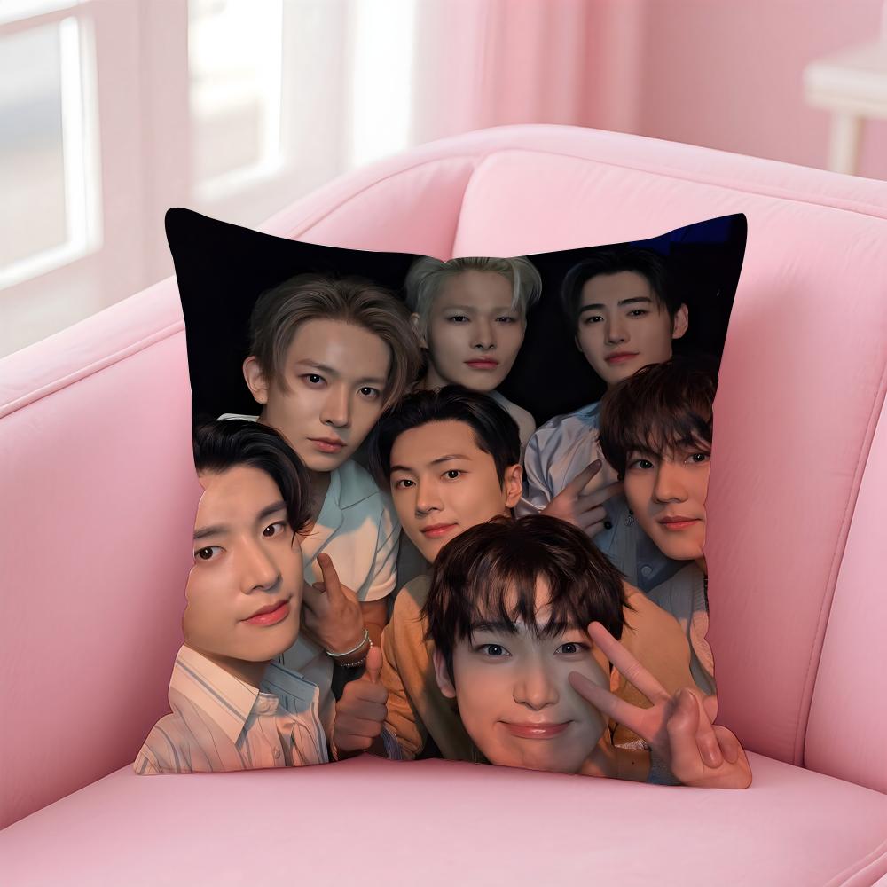 EENHYPEN Cushion Cover Pillowcase Short Plush Invisible zipper Room Sofa Cushion Cover