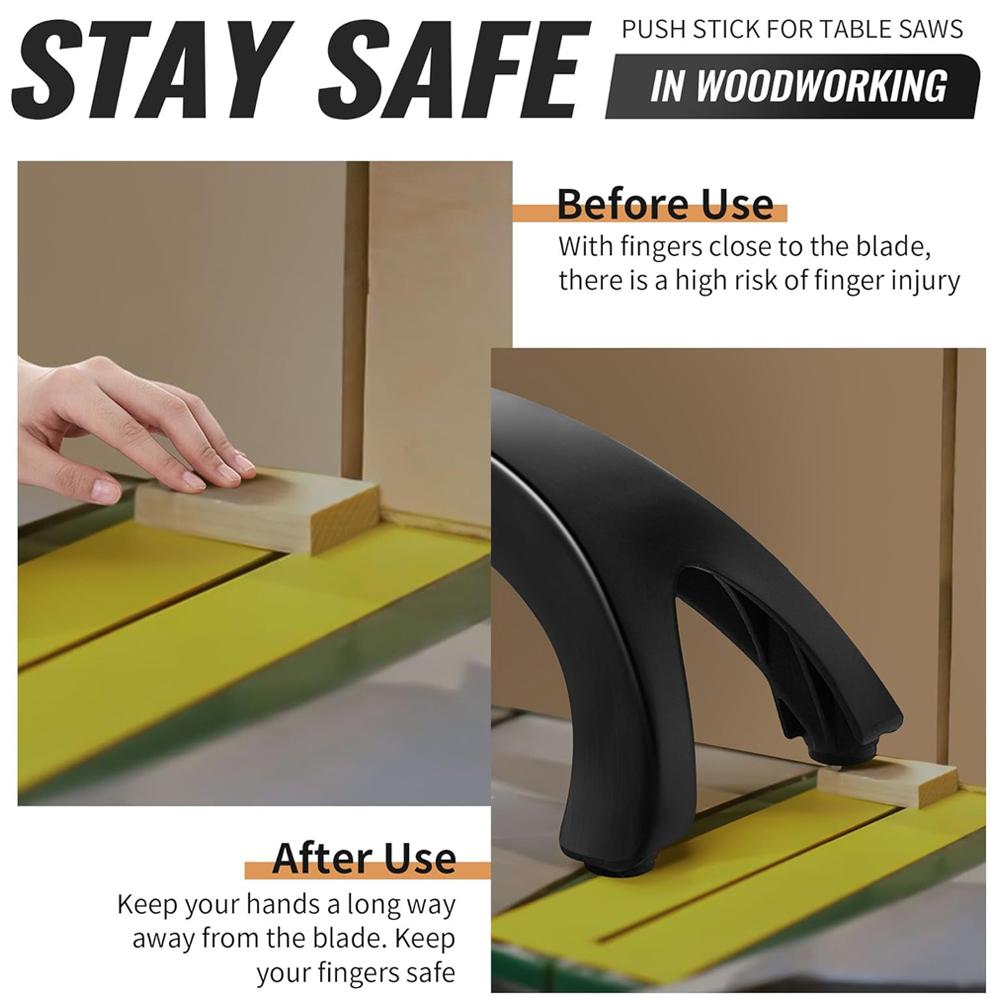 Miter Saw Hold Down Stick Woodworking Safety Push Handle Soft Adjustable Rubber Handle Push Stick for Table Saws In Woodworking