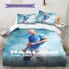 Erling Haaland Force Bedding Quilt Set Quilt Cover Pillowcase Home Decoration Birthday Gift (1 * Duvet Cover + 2 * Pillowcase, Without Core)