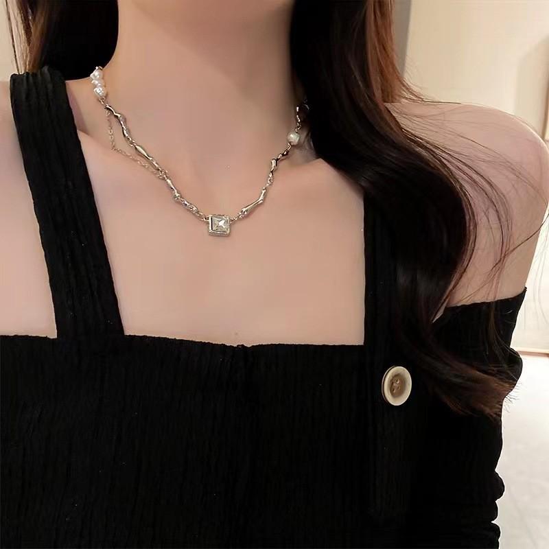 Hip Hop Versatile M Letter Pendant Titanium Steel Men's Ins Tide Cuban Chain Simple Cold Wind Accessories