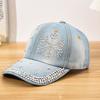 1pc Diamond-Encrusted Baseball Cap,Y2K Style Star Pattern,Casual Design,Adjustable Back Buckle,Daily Personalized Fashion Items
