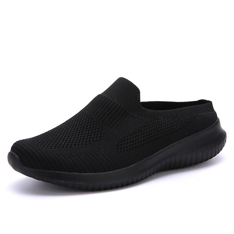 Foreign Trade Large Size 35-42 Women's Shoes Spring Casual Sports Socks Shoes Half Tray Lightweight Breathable Cloth Shoes Soft Sole