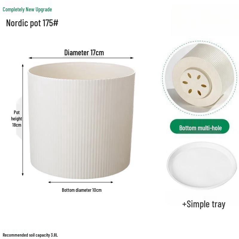 KEYSHEEL Cylindrical Plastic Planter Pots