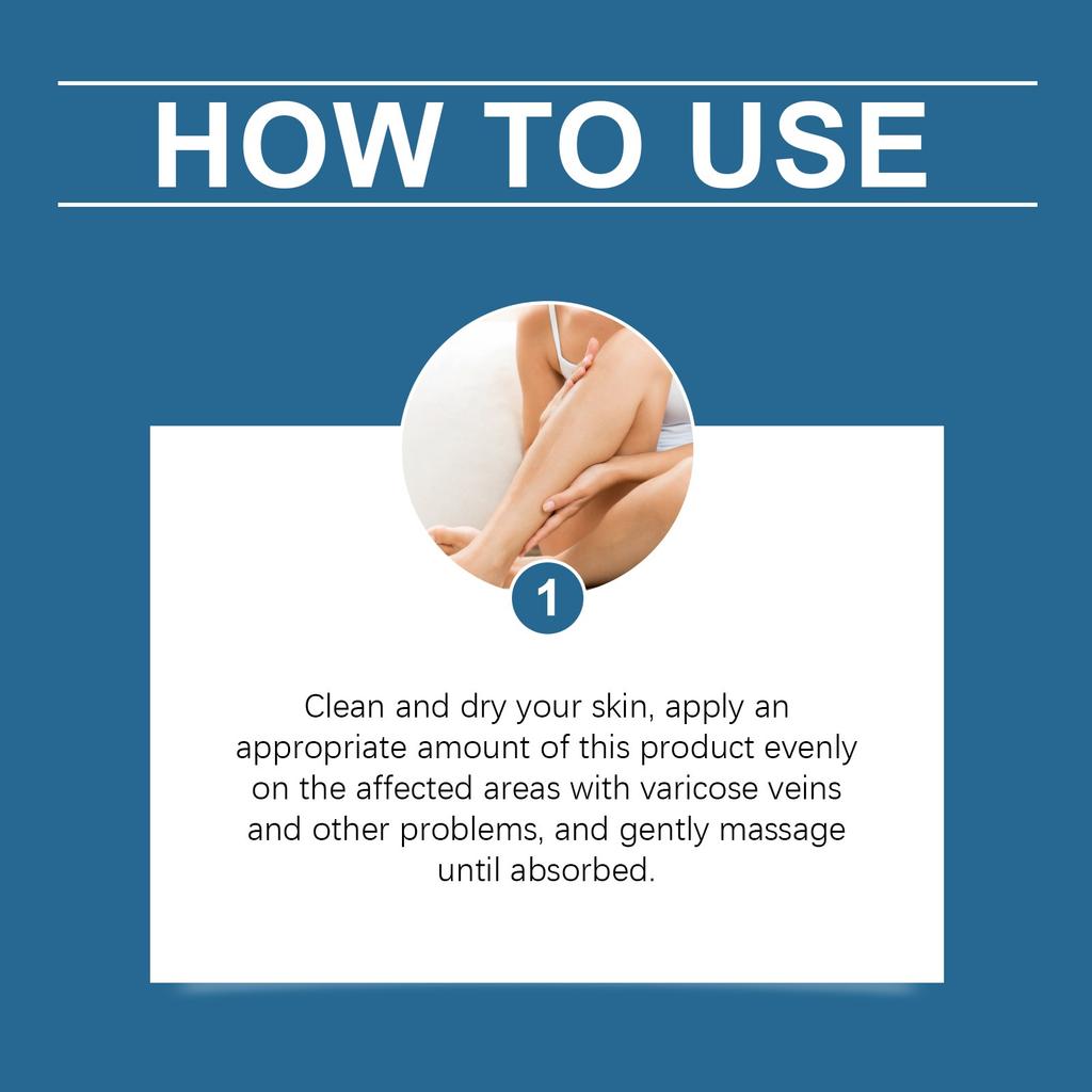 Varicose Vein Relief Cream Leg Massage Care Massage, Blue Veins And Red Blood Vessels  Varicose Veins,  Leg Fatigue And Soreness, Reduce Swelling A