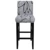 Printed Milk Silk Bar Stool High Chair Cover Elastic Bar Stool Cover Bar Table Hotel Club Low Backrest Cover