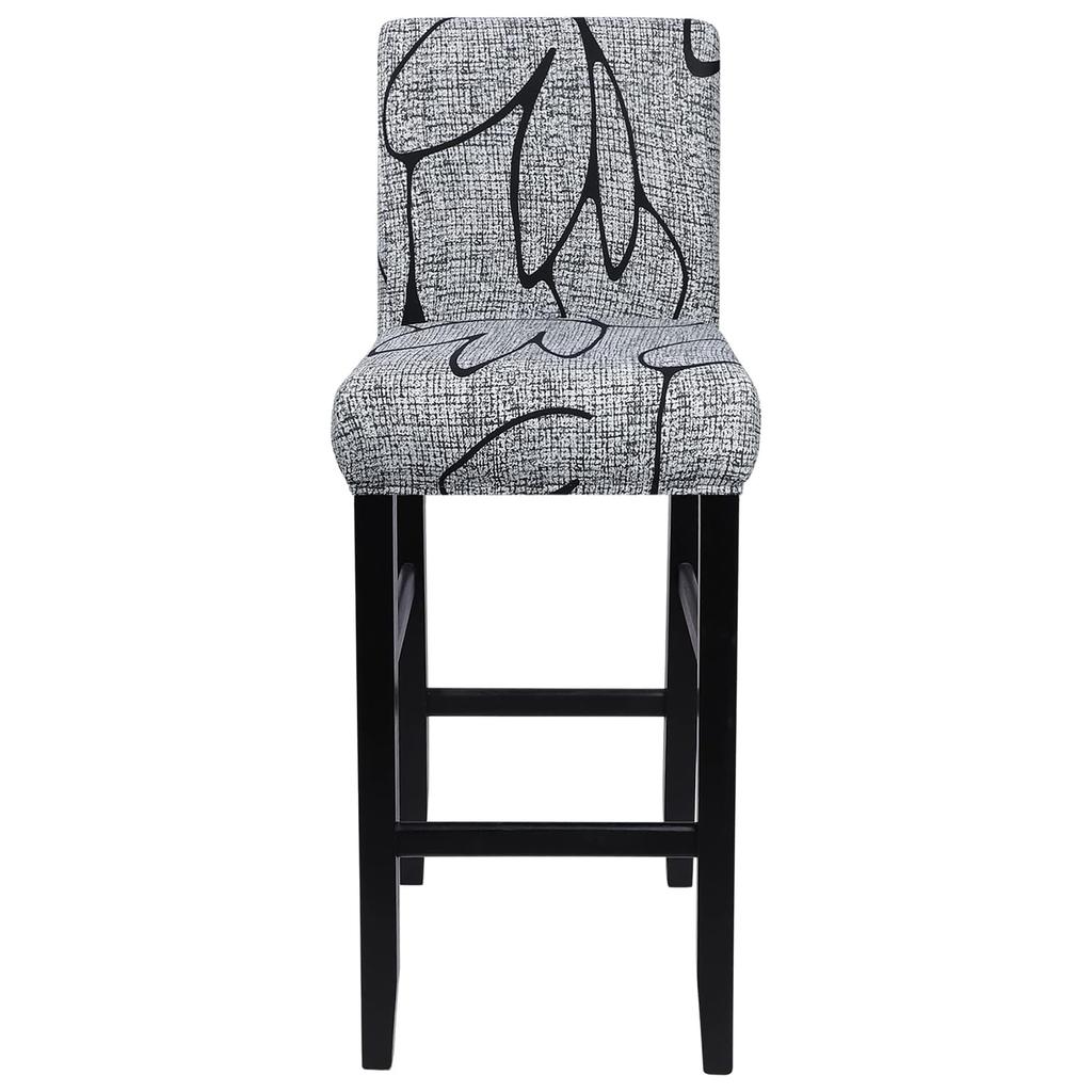 Printed Milk Silk Bar Stool High Chair Cover Elastic Bar Stool Cover Bar Table Hotel Club Low Backrest Cover