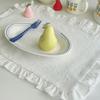 Vintage Placemat Rectangle Placemat with Ruffle Dining Table Decoration Mat for Restaurant Home Dinner Party Tea Party Wedding