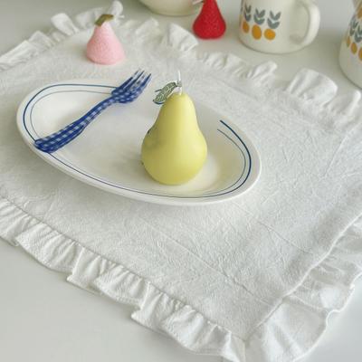 Tovaglietta Vintage Rettangolare Tovaglietta con Volant Decorazione Tavolo da Pranzo Tappetino per Ristorante Casa Cena Festa del Tè Matrimonio