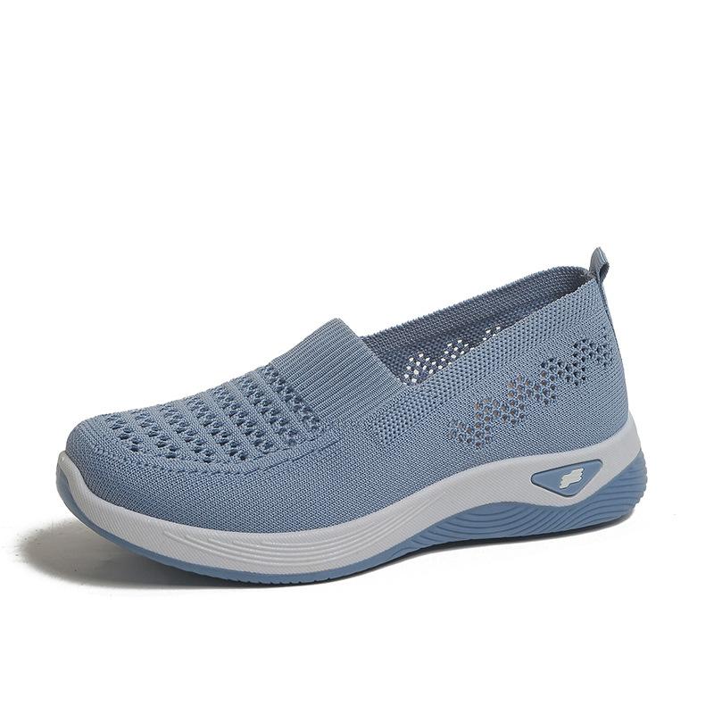 Damskie oddychające wsuwane sneakersy lekkie codzienne buty do chodzenia z okrągłym noskiem wygodne sneakersy