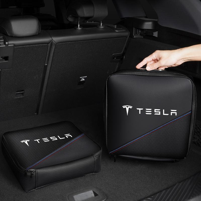 Pistola de Carga para Coche Bolsa de Cuero Caja de Almacenamiento Accesorios para Automóvil Para Tesla SpaceX Modelo 3 Y S X Y-Eur Highland Roadster Bobina Bonina
