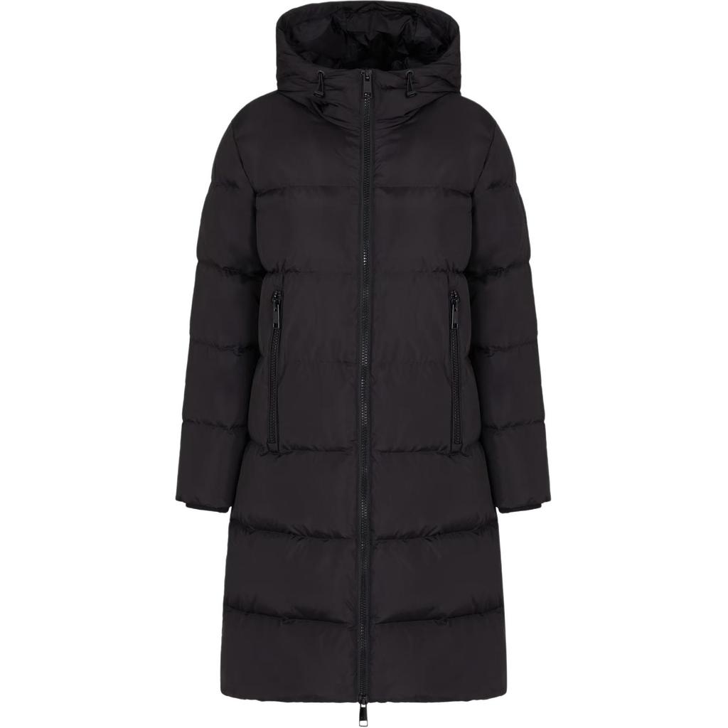 Armani Exchange Long Sleeve Hooded Solid Color Down Jacket Women outerwear Black XW000251-AF12286-UC001
