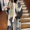 Soft and fluffy like the sun~ Thickened scarf with mohair contrasting colors in autumn and winter, big shawl, warm scarf for women