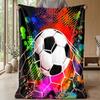 Soccer Ball and Cleats Art Theme blanket Lightweight Warm Flannel Blanket Decorative Throw Blanket for Home Decoration