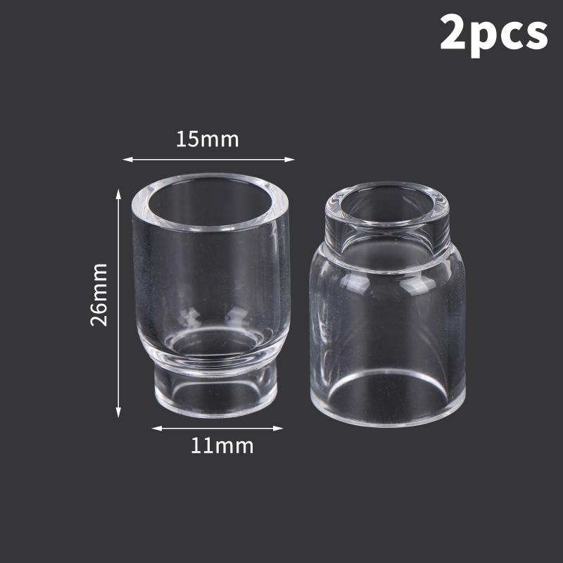 2Pcs TIG Welding Torch Stubby Gas Lens #4-12 Glass Set Professional Welding Tool Parts for WP17 WP18