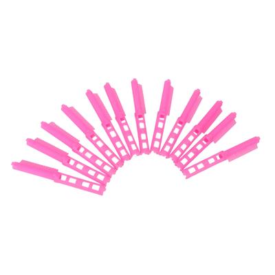 12 Stück Haarwurzel-Dauerwellenstäbe, hohle Dauerwellen-Clips, Haar-Styling-Zubehör für Barbershop, Rose Red