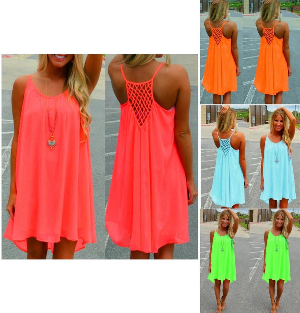 Women's Elegant Summer Beach Wear Bikini Cover Up Boho Swimwear Swing Sun Dress