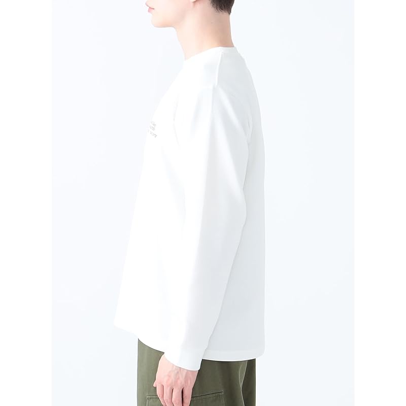 [Beams Heart] L/S TEE cardboard logo print long sleeve cut and sew men's WHITE S