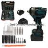 High Torque 500N Brushless Electric Impact Wrench with Rechargeable Lithium Battery for Auto Repair.