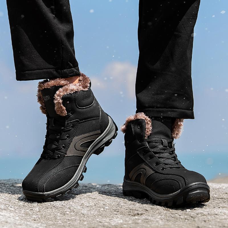 Pánské zimní boty do sněhu Teplé pánské turistické boty vysoce kvalitní kožené vysoké boty velké velikosti pánské boty outdoorové tenisky
