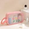 Large Capacity Cartoon PVC Cosmetic Bag Square Wash Pouch Cute Transparent Makeup Bag  Girl