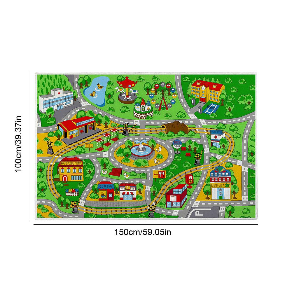 Child Playmat Highway Simulated City Traffic Playroom Area Rug,Carpet for Home Living Room Bedroom Sofa ,kids Non-slip Floor Mat