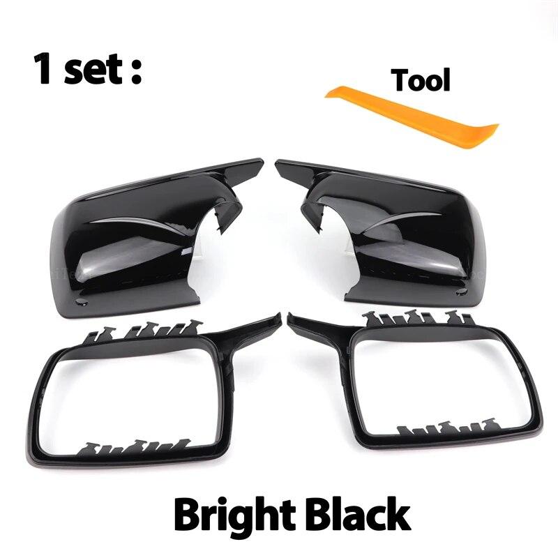 

Новинка 2024, чехлы для зеркал M Look для BMW X5 E53 1999-2006, сменный чехол для зеркала заднего вида, ярко-черный, с инструментом Bright Black