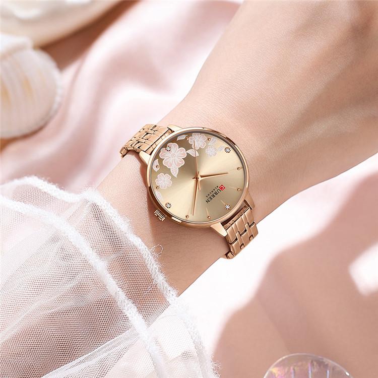 CURREN Steel Band New Small Dial Compact Women's Personality Watch Calendar Sports Watch