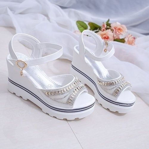 Fashion Women's Sandals Super-high Heel Wedges Ladies Shoes Diamond Designer Low Price Summer 2025 Offers Sale Wholesale Casual Vintage