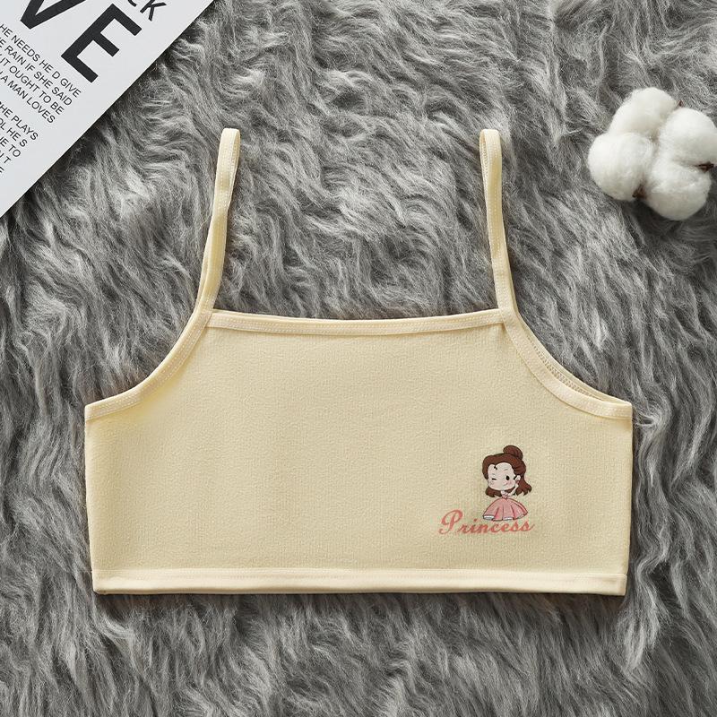 Girls' Cartoon Cotton Camisole Vest for Primary School Students