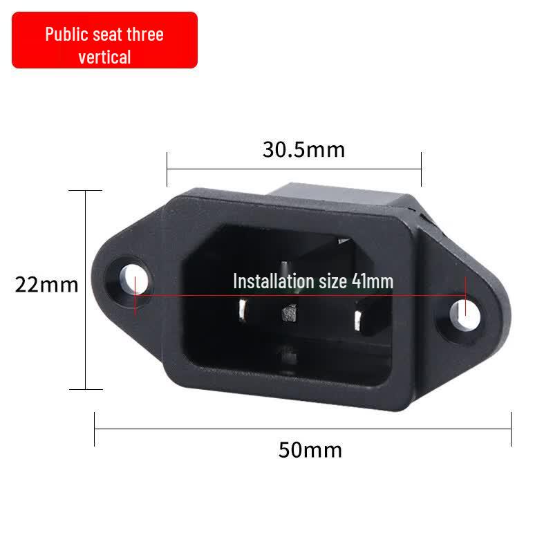 Detachable AC 3-Pin Power Connector