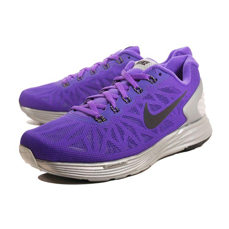Nike LunarGlide 6 Flash Women Sneakers Purple Hyper-Grape Reflect-Silver 683652-500