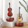 8 Inchi Violin Guitar Music Box Wind-Up Musical Instrument - Melody Playing Stringed Accessory for Birthday Festival Gift